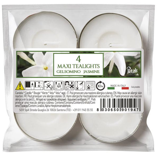 Petali Jasmine Maxi Tealights x4 - Delightful Fragrance for Every Occasion