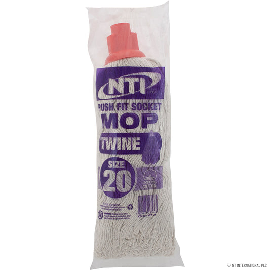 Tête de balai à franges robuste taille 20 340 grammes ficelle plastique - Lot de 6