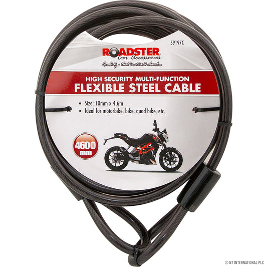 4.6m Flexible Steel Cable Cycle Lock - 10mm