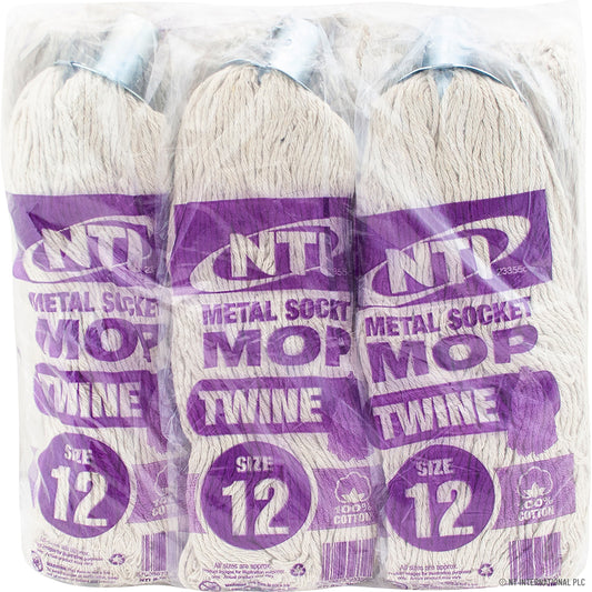 Size 12 Mop Head 200 Gram Twine Metal - Pack of 6 | High-Quality Cleaning Supplies.