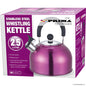 2.5L Stainless Steel Whistling Kettle in Pink – Perfect for Camping Adventures!