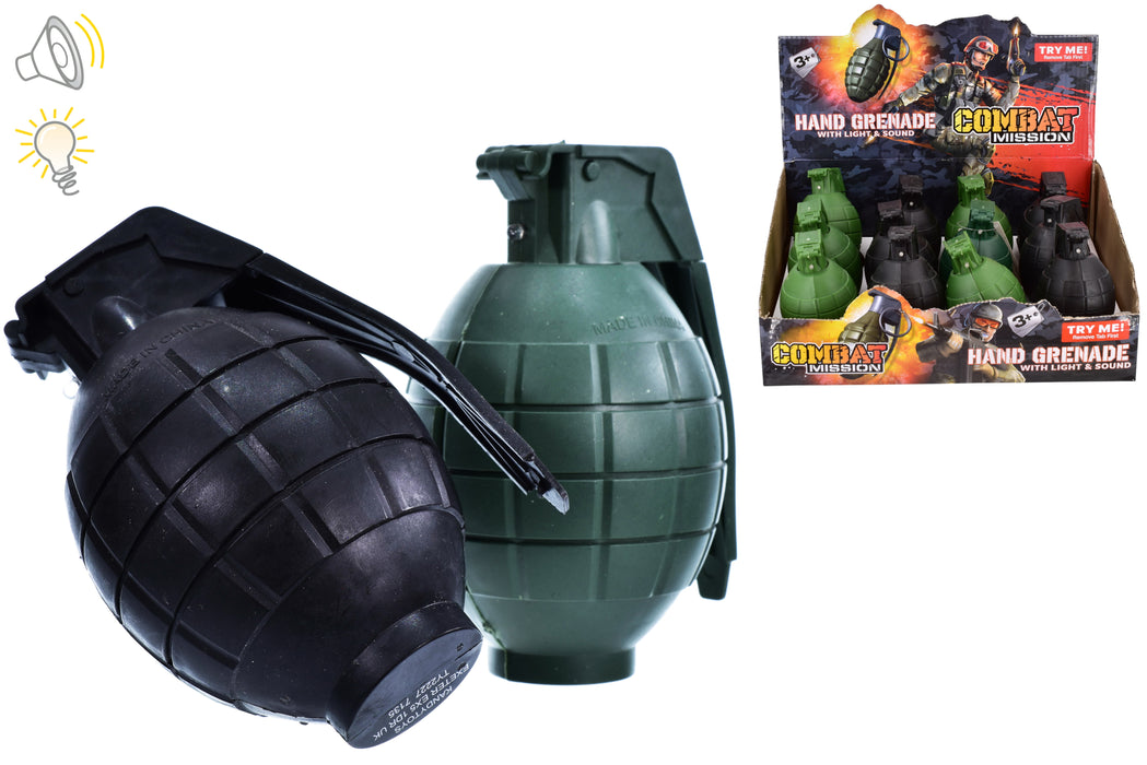 Realistic Hand Grenade Toy with Sound & Light Effects