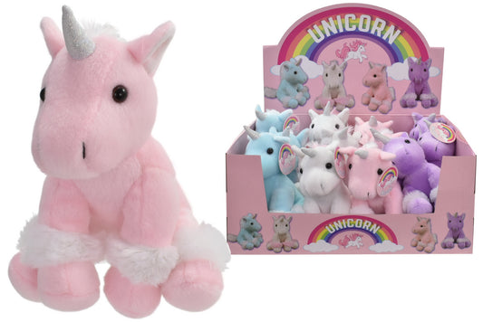 Adorable 6" Plush Unicorns: 4 Assorted Colors in Display Box | Perfect for Kids & Collectors