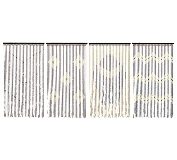 Rideaux de porte perlés Toscane - Motifs assortis éclatants 90x180cm.