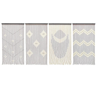 Rideaux de porte perlés Toscane - Motifs assortis éclatants 90x180cm.