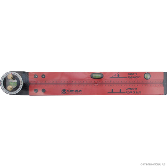 Precision 20" / 50cm Ruler & Angle Finder in Striking Red for Accurate Measurements