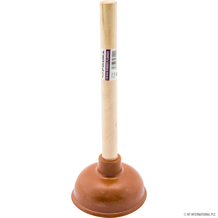 Efficient 10.5cm Sink Plunger with Wooden Handle | Small Bathroom Plunger.