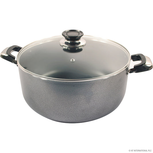 Cocotte antiadhésive de 24 cm avec couvercle en verre - Idéale pour la cuisine gastronomique