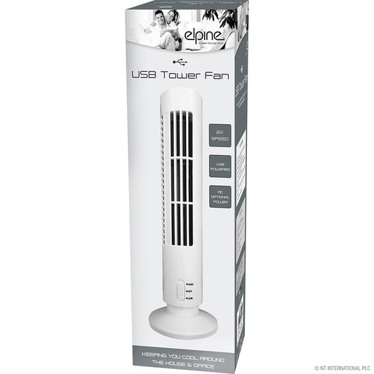 Restez au frais n'importe où grâce à notre mini-ventilateur tour de bureau – USB – Blanc | Refroidissement portable pour la maison ou le bureau.