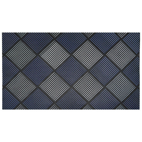 Améliorez Votre Entrée avec le Tapis Grattoir en Caoutchouc Platina - Argent/Bleu 40x70cm.