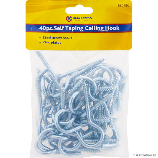 Set of 40 Self-Taping Ceiling Hooks for Quick and Hassle-Free Installation