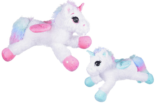 Adorable 45cm Plush Glitter Unicorns: 2 Assorted Designs | Perfect for Kids' Playrooms