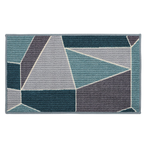 Tapis Lavable en Machine Fiora - Bleu Canard 44x75cm : Élégant, Pratique et Facile d'Entretien.