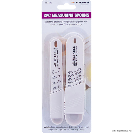 Précision à chaque mesure : Ensemble de 2 cuillères doseuses ajustables en blanc élégant.