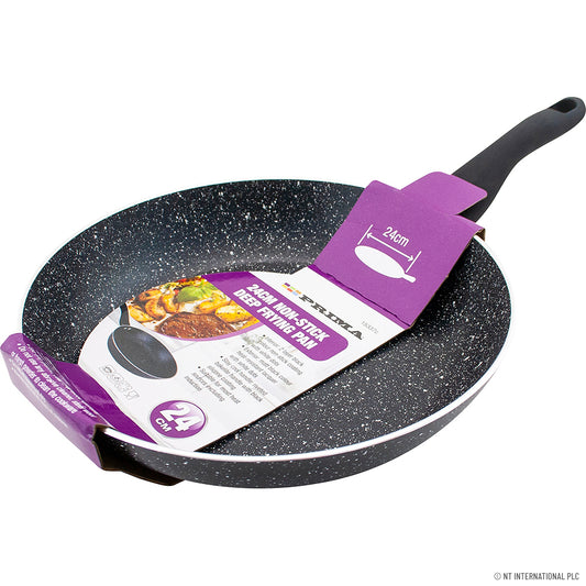 Poêle à frire forgée Premium de 24 cm avec points noirs et fond à induction - Améliorez votre expérience culinaire !