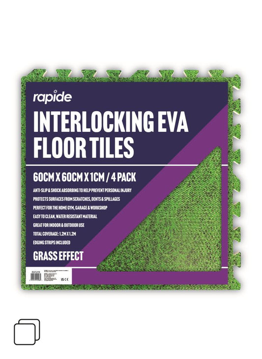 Elevate Your Space with EVA Floor Tiles - Grass Effect (4PC) | Premium Quality Interlocking Flooring for a Lush and Natural Look