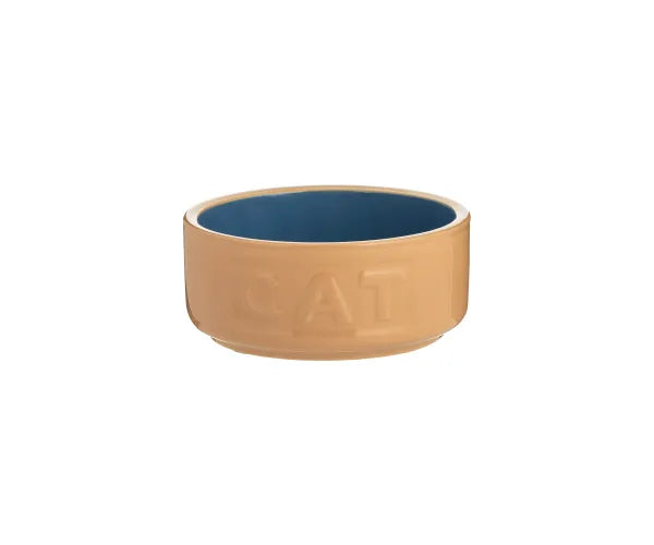 La Canne Élégante & Gamelle pour Chat Lettres Bleues 13cm | Gardez Votre Félin Heureux.