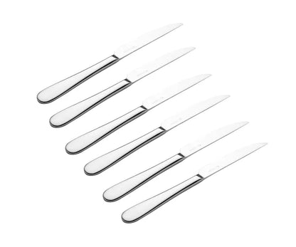 Boîte cadeau de 6 couteaux à steak en acier inoxydable 18/0 de qualité supérieure.