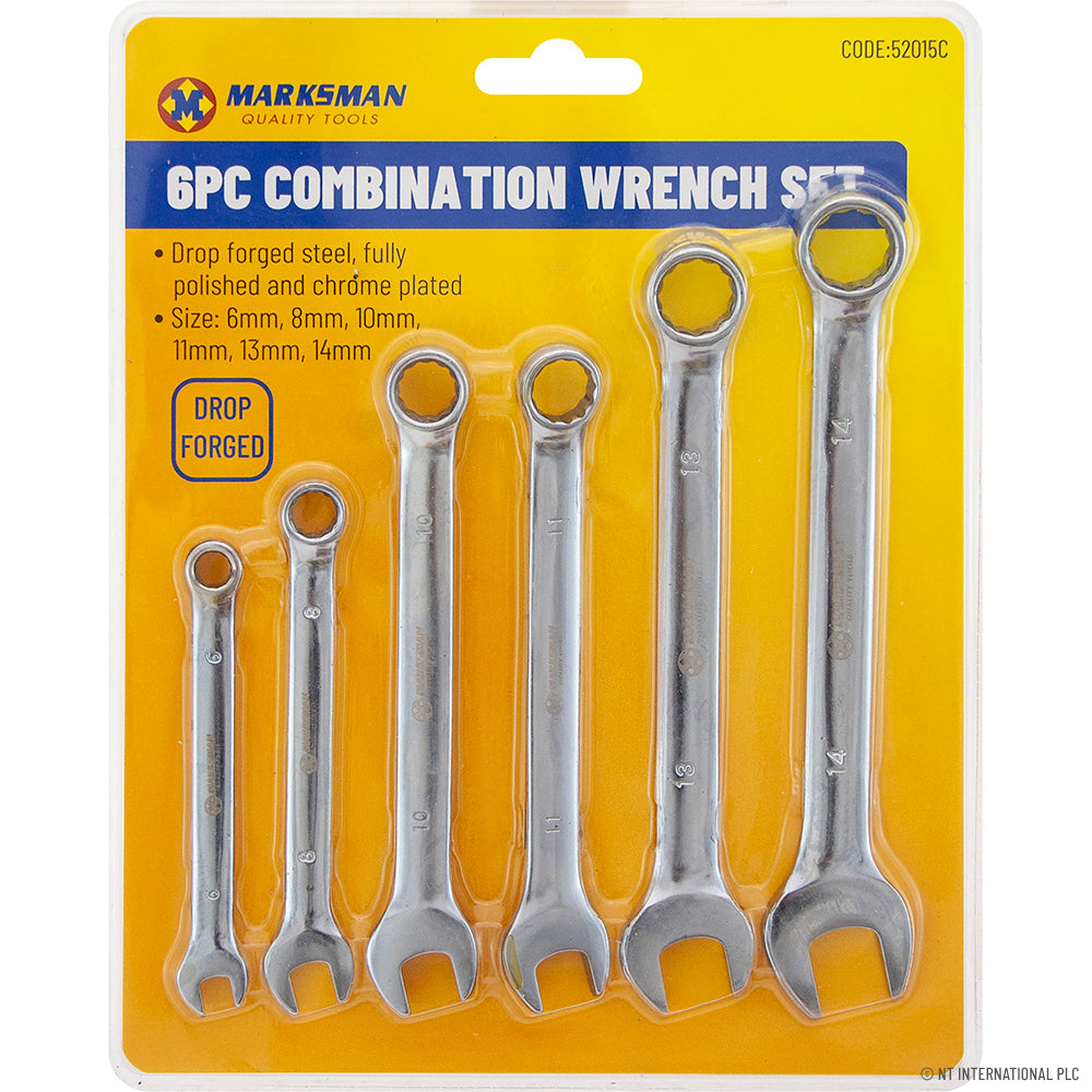 6pc Combination Spanner Wrench Set for Versatile Precision