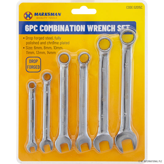 6pc Combination Spanner Wrench Set for Versatile Precision
