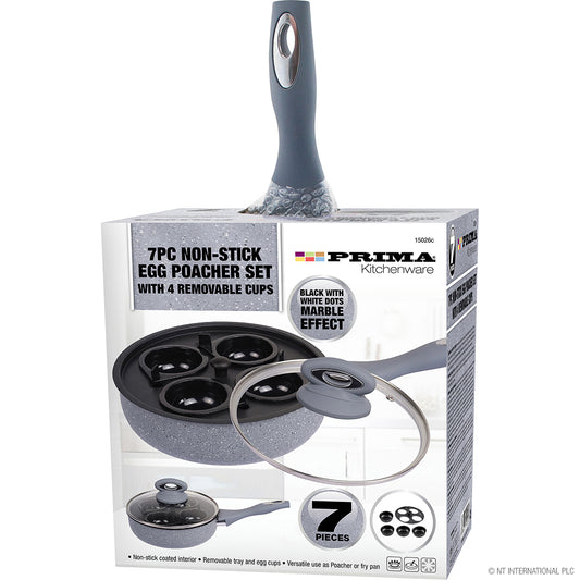 Pocheuse d'œufs antiadhésive 7 pièces - 4 moules amovibles pour des œufs parfaits à chaque fois !