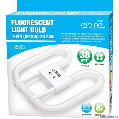 Illuminez votre espace avec un tube/ampoule fluorescent 2D - 4 broches - 38W | Éclairage lumineux pour chaque pièce