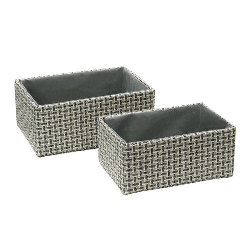 Jvl Silva Lot de 2 paniers de rangement rectangulaires en tissu