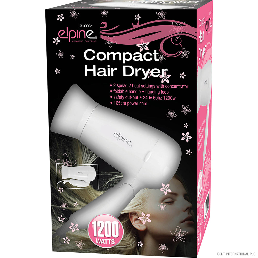 Découvrez le pouvoir du style avec notre sèche-cheveux compact de 1200 W (non disponible à la vente) – parfait pour un look glamour sans effort.