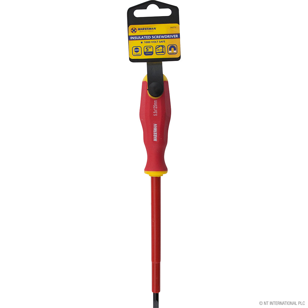 Tournevis plat isolé 5" (12,5 cm) pour travaux de précision