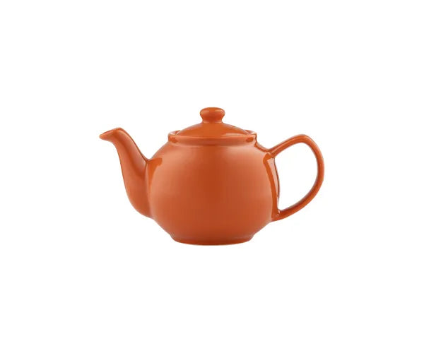 Théière 2 tasses en céramique orange brûlé élégante pour des moments thé chaleureux