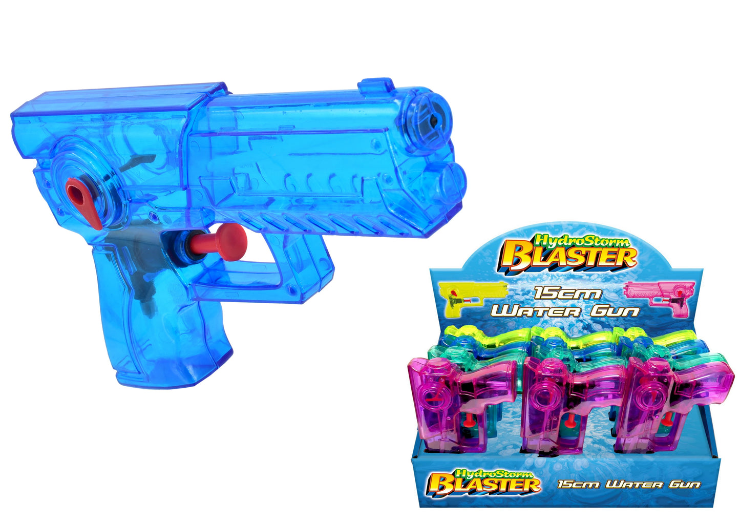Set of 4 Assorted 15cm Transparent Water Pistols for Outdoor Fun - Kids Water Gun Toys with Easy Grip Handles - Summer Splash Playtime Essentials