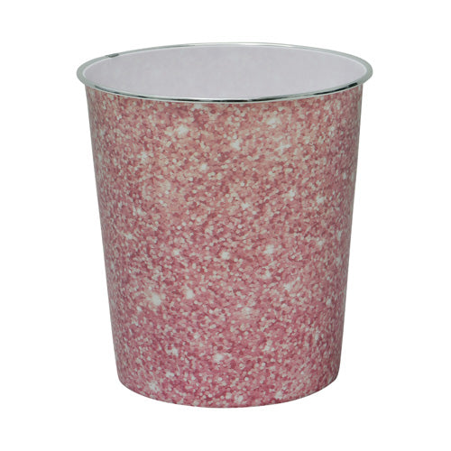 Corbeille à papier JVL petite, rose scintillante, 24,5 cm x 26,5 cm
