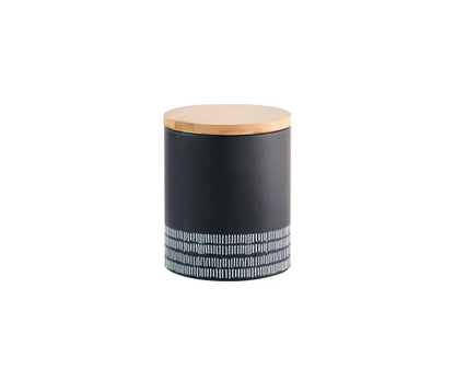 Conteneur de rangement moyen monochrome noir élégant | Organisez avec style.