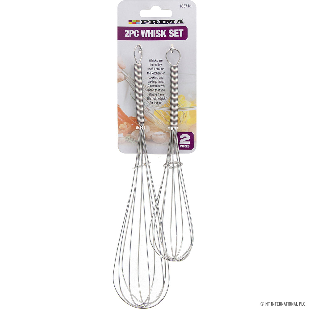 Fouets à œufs sans effort, lot de 2 - Tailles 20 et 25 cm | Essentiels de cuisine pour des créations culinaires parfaites.