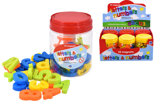Educational 52pc Magnetic Letters & Numbers Set in Tub - Display Box