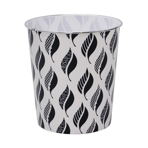 Corbeille à papier élégante en marbre et plastique - Blanc/Rose | Décoration chic pour bureau et maison.