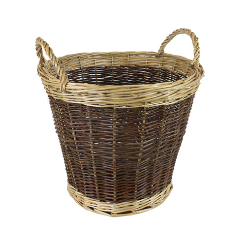 Sublimez votre intérieur avec le panier à bûches classique de taille moyenne - en osier bicolore.