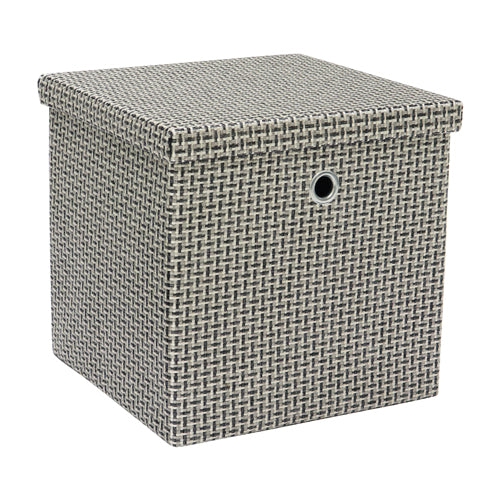 Élégante boîte de rangement pliante en tissu Silva avec couvercle - Organisez facilement.