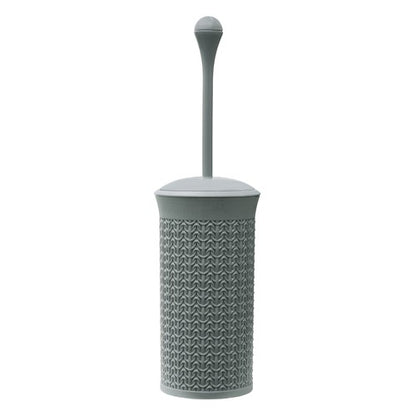 JVL Brosse et support de toilettes en plastique avec boucle tricotée, taille unique, gris