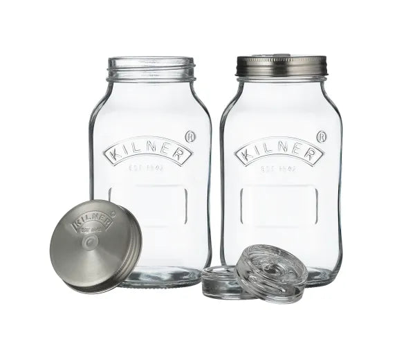 Ensemble haut de gamme de 2 bocaux de fermentation 1 litre - Préservez vos saveurs préférées.