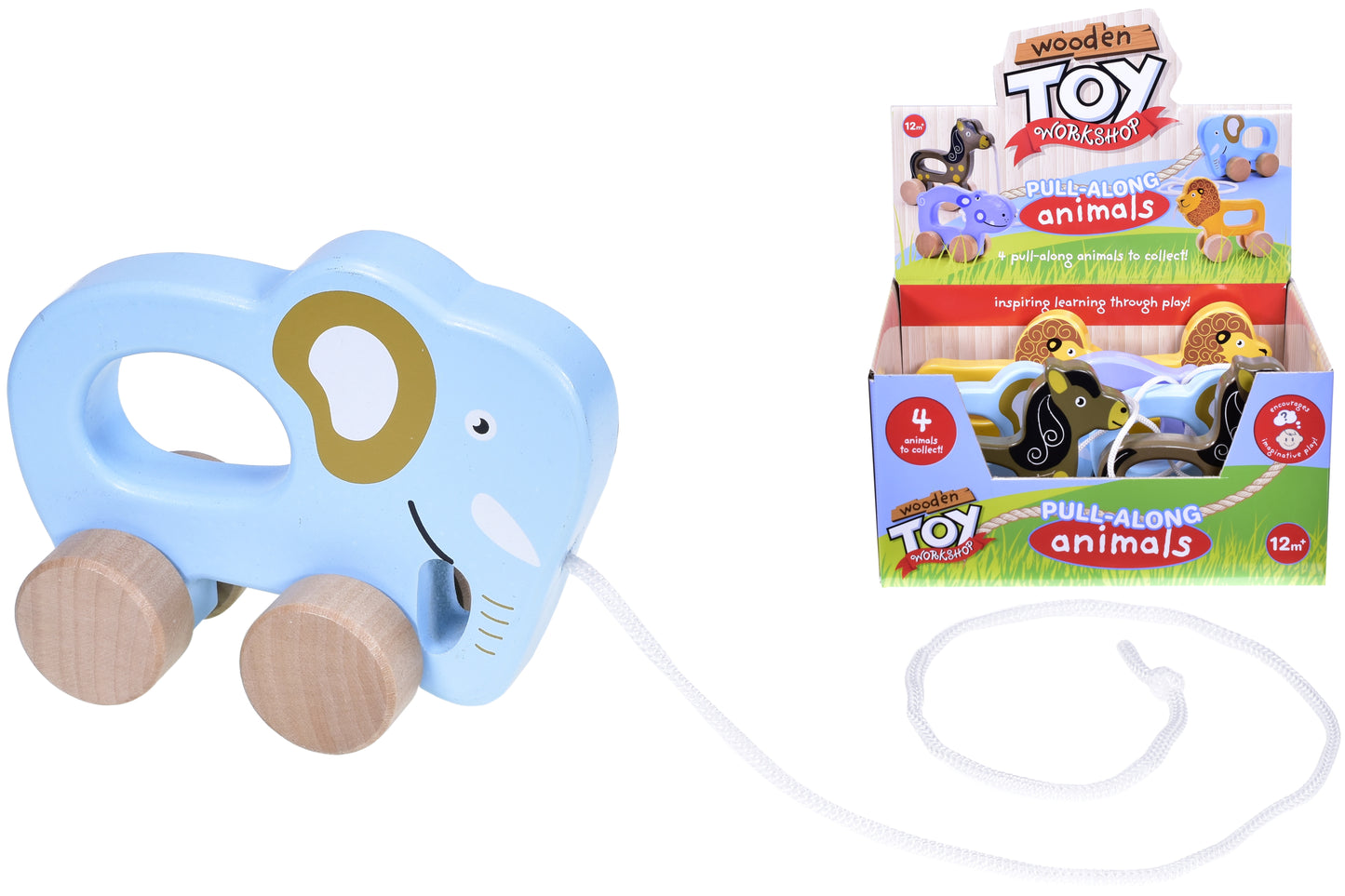 Les adorables animaux à tirer en bois - Parfaits pour des heures de jeu et d'amusement