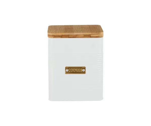 Boîte à biscuits élégante Otto, carrée et blanche | Gardez vos friandises au frais.