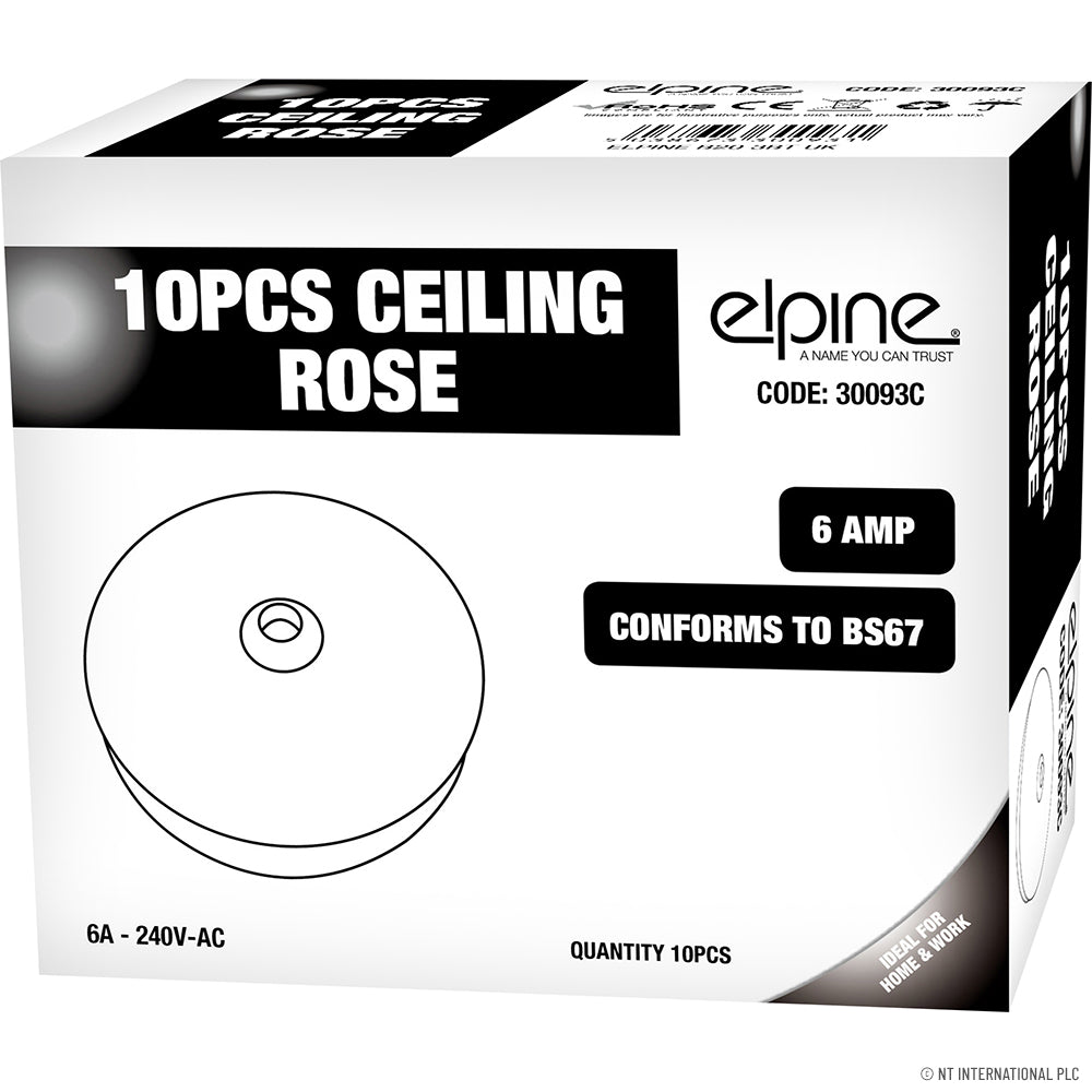 Rosace de plafond 6 A Blanc élégant.