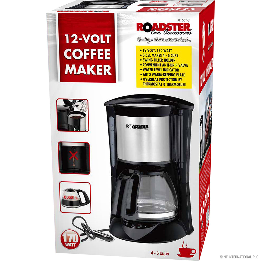 Cafetière 12V pratique pour Voitures, Caravanes et Camions.