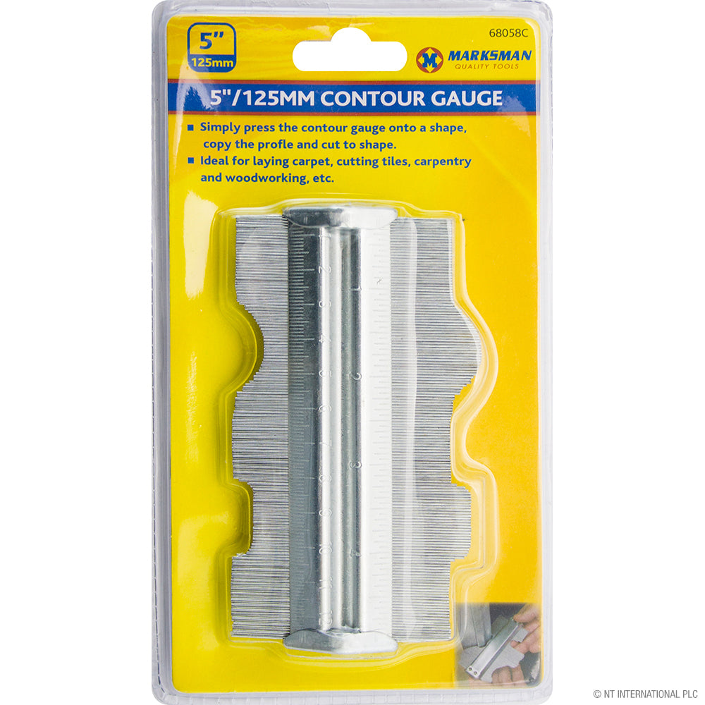 Jauge de contour en métal 5"/125mm pour une reproduction précise des formes