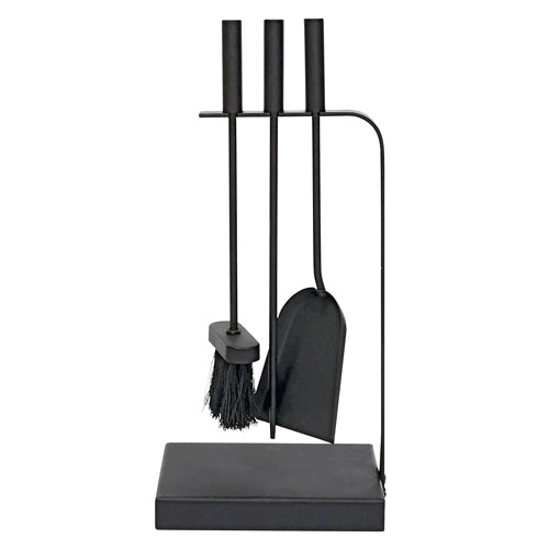 Elevate Your Hearth with Belmont 3 Piece Companion Set + Stand - Black.