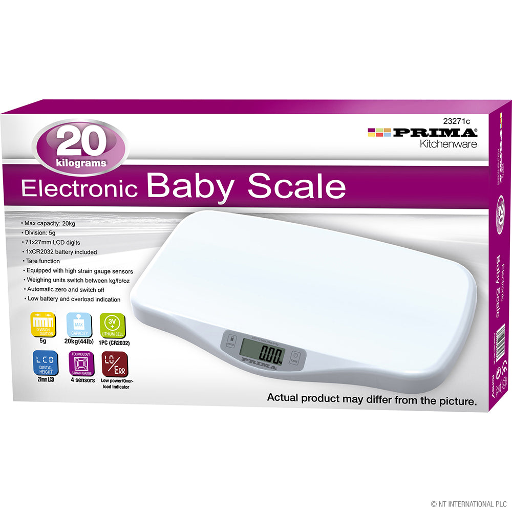 Accurate 20kg Electronic Baby Scale in White | Ensure Baby's Growth.