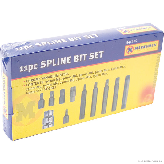 11pc Spline Bit Set for Superior Fastening