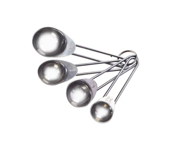 Ensemble de 4 cuillères à mesurer premium en acier inoxydable | Outils de mesure de cuisine précis.