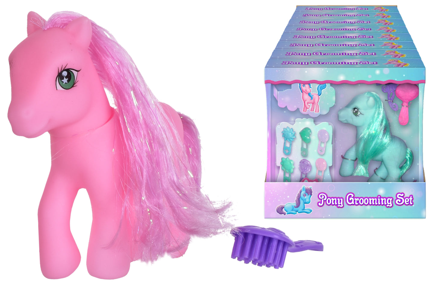 Adorables jolis poneys avec pinces à cheveux : cadeau parfait en boîte vitrine et DBX